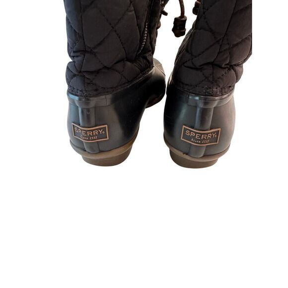 Sperry Saltwater Quilted Duck Boots Women's Size 9M Waterproof Rubber Black/Gray - Picture 7 of 10